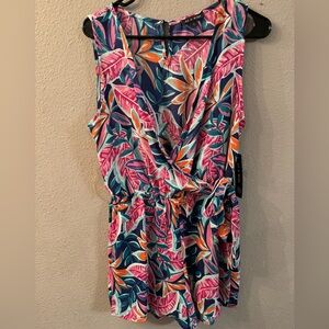As U Wish Tropical Print Romper -NWT Size Large
